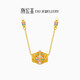 潮宏基花韻足金黃金珍珠項鏈女套鏈墜鏈鏤空送女友生日計價(jià) 約6.25g