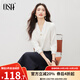 歐莎氣質(zhì)V領(lǐng)雪紡衫上衣女2025年秋季新款通勤別致長(cháng)袖襯衫上衣 白色 L
