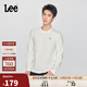 Lee25秋冬新品標準版圓領(lǐng)小Logo貼布男長(cháng)袖T恤 米白色  M 