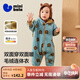 迷你巴拉巴拉嬰兒連體衣棉服外出幼兒衣服保暖雙面絨兩面穿外套2025冬新款 綠咖色調00345 90cm
