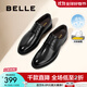 百麗（Belle）正裝皮鞋男內增高婚鞋真皮緩震商務(wù)鞋A1095AM3預售 黑色【經(jīng)典款】 42 (260mm)