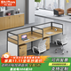 時(shí)仁（ShiRen）辦公家具辦公桌椅組合員工桌電腦桌現代簡(jiǎn)約屏風(fēng)隔斷辦公室卡座 E字形兩人位【含柜】