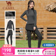 駱駝瑜伽服套裝女運動(dòng)服休閑健身服長(cháng)袖健身房跑步衣服加絨 Y23CA40016A，幻影黑 ，女 L