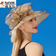 啄木鳥(niǎo)（TUCANO）品牌防曬帽女士歐根紗純色大花朵遮陽(yáng)帽子英倫貴婦優(yōu)雅氣質(zhì)太陽(yáng)帽 卡其色 M(56-58cm)