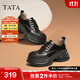 他她（TATA）英倫厚底小皮鞋女鞋學(xué)院運動(dòng)深口單鞋2025春新款CCJ03AM5 黑色 38