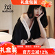 貓惑馬年冰絲睡衣女士吊帶睡裙秋季薄款套裝性感情趣家居服套裝禮盒 黑色吊帶+黑色袍 M 【適合80-95斤】