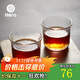 Hero 日式錘紋杯透明玻璃咖啡杯耐高溫茶杯防滑水杯手沖咖啡杯 90ml-日式錘紋杯-兩只裝