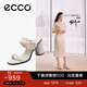 愛(ài)步（ECCO）涼鞋女 夏季方頭一字帶優(yōu)雅媽媽女士單鞋高跟涼鞋 雕塑233303 石灰色23330301378 37