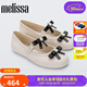 Melissa梅麗莎2025新品女士時(shí)尚蝴蝶結(jié)珍珠芭蕾淺口果凍單鞋35971 米色/黑色 36 (35/36)