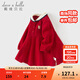 戴維貝拉（DAVE＆BELLA）純棉兒童連衣裙學(xué)院風(fēng)女童公主裙2025秋季新款女寶寶童裙小童裙子 紅色【現貨】 110 cm（建議身高100-110cm）