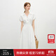 范思藍恩氣質(zhì)V領(lǐng)連衣裙女夏季2025新款松弛慵懶條紋高腰裙子2185 白底條紋 M