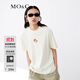 MO&Co.春夏卡通刺繡小黃鴨高領(lǐng)內(nèi)搭上衣短袖T恤女黑色白色內(nèi)搭 C11米白 M
