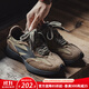 馬登美式復古慢跑鞋男新款夏秋季低幫厚底牛反絨運動(dòng)鞋透氣百搭休閑鞋 煙熏橄欖  馬登工裝 42
