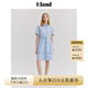 ELAND衣戀襯衫短袖連衣裙女收腰顯瘦休閑A字短裙夏季新款 淺藍(lán)色(51)L/Blue M 165