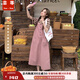 蕓蕁裙子女夏季2025新款蕓蕁多巴胺穿搭夏季韓系背帶裙女學(xué)院風(fēng)新款條 粉色[套裝][短袖+背帶裙]高品質(zhì) L 建議113-128斤左右