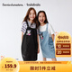 巴拉巴拉女童裙子兒童背帶裙2025夏裝【庫(kù)洛米商場(chǎng)同款】牛仔假兩件連衣裙 牛仔淺藍(lán)88101 120