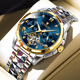 勞力士王子瑞士手表男士陀飛輪機械表多功能進(jìn)口金表商務(wù)高檔十大品牌男表 R3238間金藍面-官方標配 原裝進(jìn)口 42mm 直徑