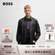 BOSS博斯【禮物】男士寬松飛行員夾克皮衣外套 001-黑色 L (50)