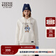 Teenie Weenie小熊秋冬裝學(xué)院風(fēng)藍色T恤索羅娜加絨連帽衛衣套頭衫 象牙白 S (160)