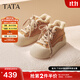 他她（TATA）板鞋2025冬厚底運動(dòng)女鞋加絨保暖休閑鞋棉鞋子CJF01DD5 棕色（仿毛里） 37