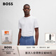 BOSS博斯【禮物】【100%棉】男士24夏棉質(zhì)平紋針織短袖T恤