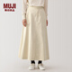 無(wú)印良品（MUJI）女式木棉混燈芯絨寬擺輕便長(cháng)裙長(cháng)半身裙美拉德女裙子秋冬季 象牙色 XL (165/74A)