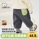 威爾貝魯（WELLBER）兒童休閑褲男女寶寶奧粒絨長(zhǎng)褲男童厚長(zhǎng)褲25秋冬 灰色   100   