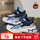 SNOOPY史努比童鞋男童運動(dòng)鞋冬季短絨加棉跑步鞋保暖棉鞋3933A深藍米29
