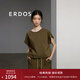 ERDOS 春夏箱型短款寬松抽繩時(shí)尚休閑百搭圓領(lǐng)女上衣T恤 軍綠 L 165/88A
