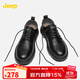 Jeep吉普男鞋秋冬季男士休閑鞋商務(wù)通勤英倫風(fēng)舒適皮鞋布洛克正裝鞋男 黑色7139（皮鞋碼） 42