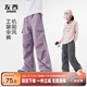 左西童裝女童褲子秋裝工裝褲2025新款兒童戶外耐磨傘兵褲 灰色 160