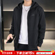 阿迪達斯（adidas）男裝夾克 25秋冬新款跑步訓練運動(dòng)服休閑時(shí)尚防風(fēng)衣透氣針織外套 經(jīng)典黑/雙層針織/主推款 L 【175-180cm/150-160斤】