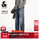 杰克·瓊斯（JACK&JONES）秋季時(shí)尚簡(jiǎn)約潮流行百搭休閑廓形水洗貓須牛仔褲長(cháng)男裝225132079 E42中牛仔藍 常規 32 175 W32/L32