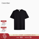 Calvin KleinJeans25夏季男士休閑簡(jiǎn)約刺繡ck純棉打底針織短袖T恤40HM265