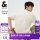 杰克·瓊斯（JACK&JONES）25年男裝春夏季重磅棉寬松復古哥特字母發(fā)泡印情侶短袖T恤男小眾 乳白色A05 常規 2XL