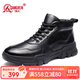 強人冬季皮鞋羊毛保暖男棉鞋頭層牛皮戶(hù)外通勤休閑男鞋 JDS006C 黑 42