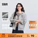 森馬[商場(chǎng)同款]外套女連帽刺繡學(xué)院風(fēng)2025春新款寬松落肩質(zhì)感夾克 中花灰00510 S 155/80A