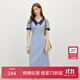 范思藍恩格紋miu系學(xué)院風(fēng)連衣裙2025夏季新款少女氣質(zhì)通勤2699 海鹽梔子藍 XL