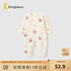 童泰嬰兒連體衣四季春秋純棉寶寶爬服居家內(nèi)衣無(wú)骨爬服長(zhǎng)袖連體衣 米白兔-側(cè)開(kāi)連體衣 90cm