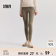 森馬（Semir）休閑褲女修身磨毛輕暖小腳褲2024秋冬新款顯腿長(cháng)九分鯊魚(yú)褲瑜伽褲 深卡其50790 165/70A/L