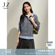 玖姿·安娜蔻MIU系學(xué)院風(fēng)100%澳毛假兩件針織衫女2025春季新款 灰色 M