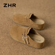 ZHR軟木勃肯半拖女復古懶人一腳蹬拖鞋內增高厚底女鞋 JT215駝色37