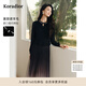 珂萊蒂爾2025春季新款細(xì)支羊毛優(yōu)雅氣質(zhì)修身中長裙連衣裙 灰群青 S