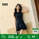 森馬（Semir）連衣裙女polo領(lǐng)無(wú)袖花苞裙甜酷2025夏新款辣妹分割短裙小個(gè)子 深藍80801 S