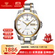 天王表(TIANWANG)手表男鋼帶機械表防水商務(wù)雙日歷男士腕表 雙日歷機械男表51018