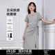 初語(yǔ)設計感小眾開(kāi)叉連衣裙女2024夏季新款蝴蝶結收腰T恤裙中長(cháng)裙 借題發(fā)灰8329025 L