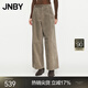 JNBY/江南布衣秋季燈芯絨闊腿褲女寬松絨感日常休閑長褲5O8E11420 261/灰卡其 M