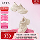 他她TATA老爹鞋2025女鞋休閑鞋厚底增高鞋夏季運動(dòng)鞋 杏色 39