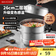 美廚（maxcook）不銹鋼蒸鍋 26cm二層蒸鍋湯鍋 高拱蓋感溫 燃氣電磁爐通用MCZ972