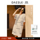DAZZLE地素 邱天同款  連衣裙2024年早秋女裝條紋四季針織短裙 白色 M
